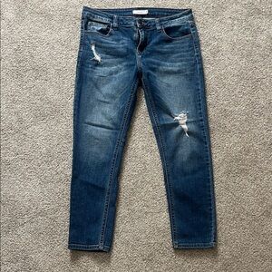Cello Dark Blue Skinny Jeans with Distressed Details